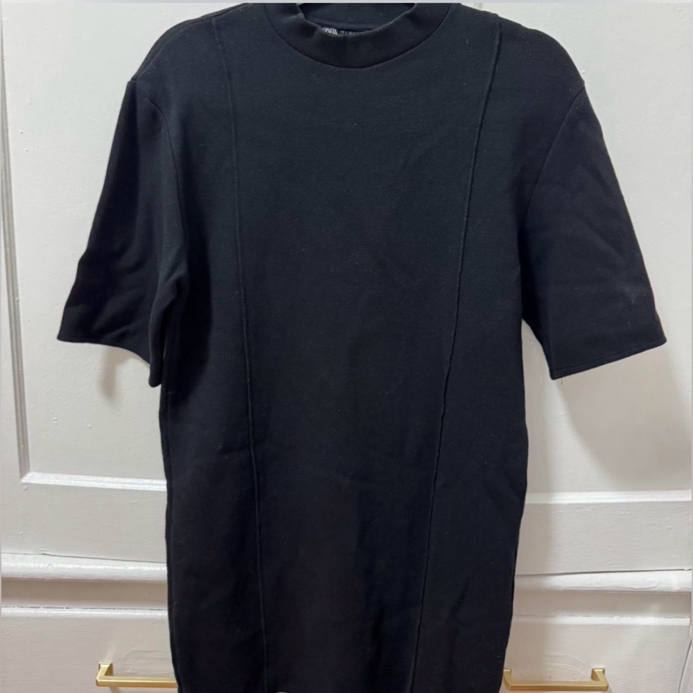Zara Black Mock Neck Dress